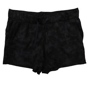Craze Yoga Women's Black Grey Printed Casual Shorts‎ 3" Inseam size Medium